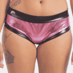 Metallic Baby Pink & Black Shorts2