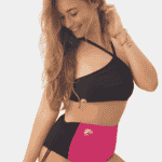 Side Ties Pink and Black Shorts7