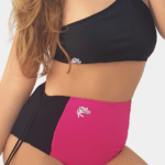 Side Ties Pink and Black Shorts7