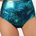Turquoise Glass High Waisted Shorts5
